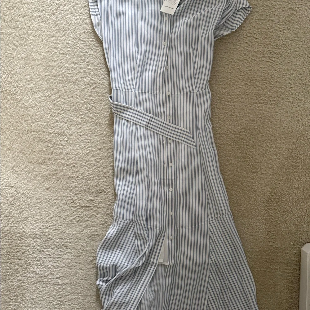 Club Monaco Striped Handkerchief Hem Shirt Dress - Picture 7 of 7